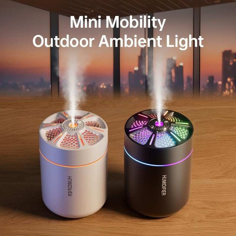 بخور و رطوبت ساز شارژی با چراغ خواب LED رنگارنگ