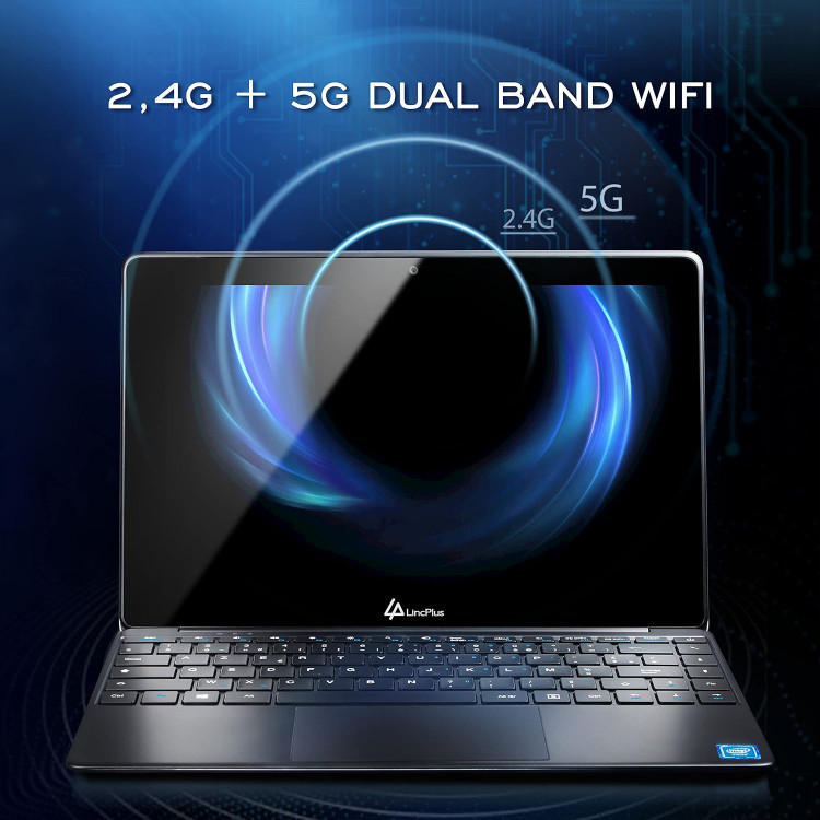لپتاپ LincPlus P1، نتبوک 13.3 اینچی با کیفیت 1080p و پنل IPS، رم 4 گیگابایت، حافظه داخلی 64 گیگابایت، رنگ خاکستری، کیب