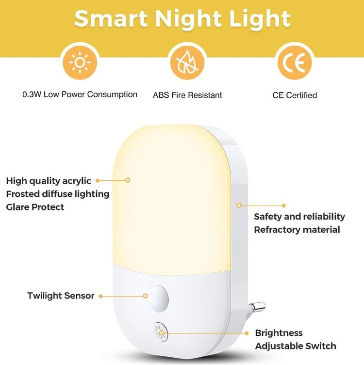 چراغ خواب Suright با سنسور میزان نور بسته 2 عددی