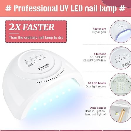 کیت 36 تکه لاک ناخن ژلهای JODSONE با نور UV مجموعه لاک ژل کلاسیک (مشکی، سفید، نود و آبی-بنفش) با ابزار مانیکور مناس
