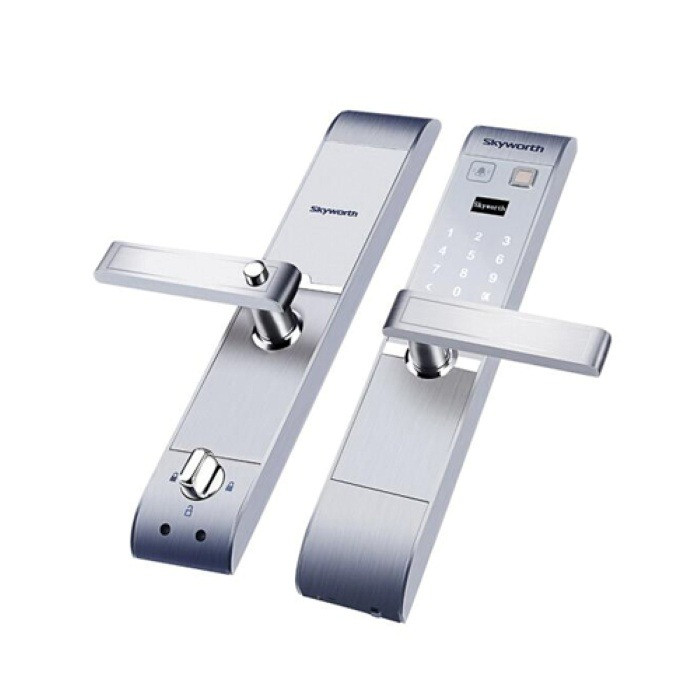 قفل هوشمند درب ضد سرقت Skyworth مدل SKY-001-RFPDA-S دارای اثر انگشت،رمز، کارت هوشمند و کلید