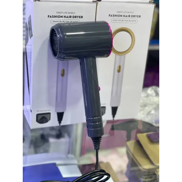 سشوار FASHION HAIR DRYER مدل EARLYFISH LONIC با کنترل هوشمند و خشک کن سریع 1200 وات – خاکستری